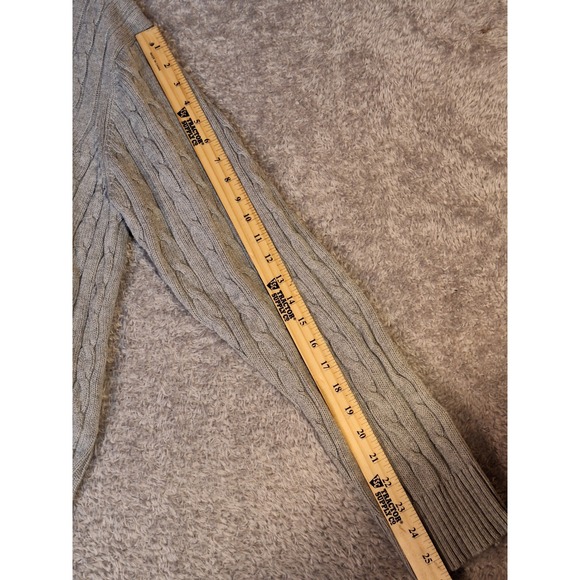 Old Navy Mens XXL Gray Cable Knit Cotton Crewneck Sweater Pullover Casual Cozy - Picture 8 of 13